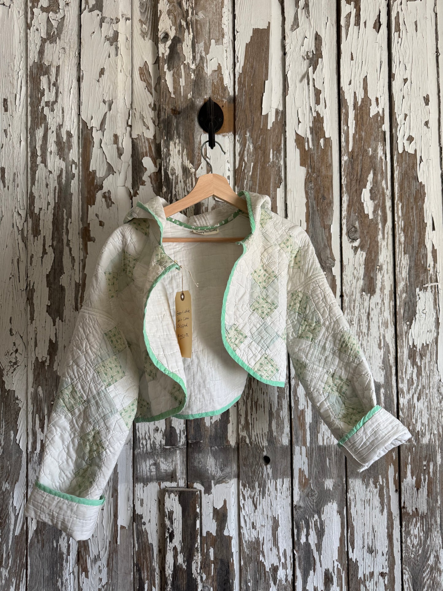 Cropped Hooded Quilt Coat