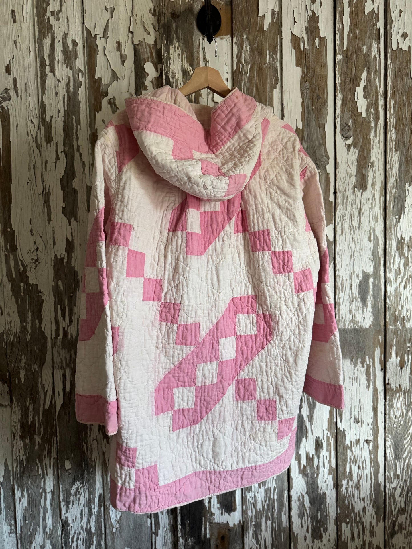 Chain and Link Hooded Quilt Coat